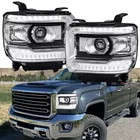 Pair Projector Headlights W/ DRL for 2014-2015 GMC Sierra 1500/15-19 2500 3500HD