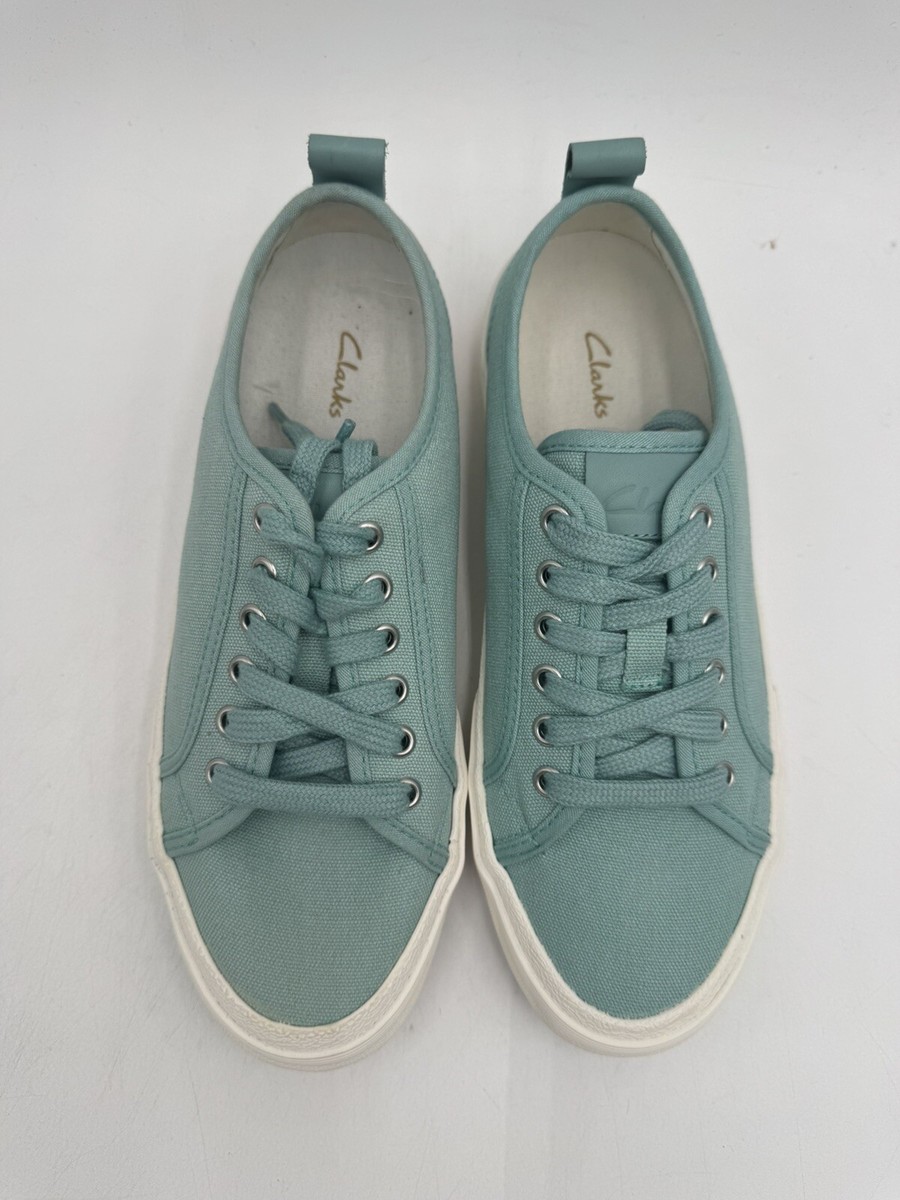 Clarks ROXBY LACE Women's Casual Sneaker Turquoise White NEW US