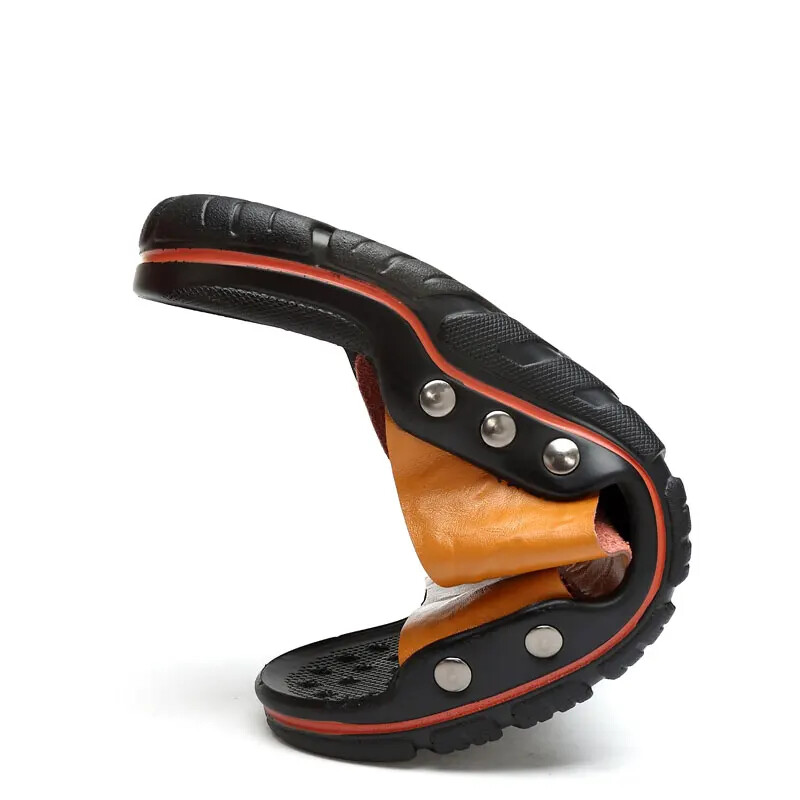 PANTOFOLA D’ORO Ciabatte uomo estive da esterno sandali in pelle misura grande 39 48 ciabatte da spiaggia