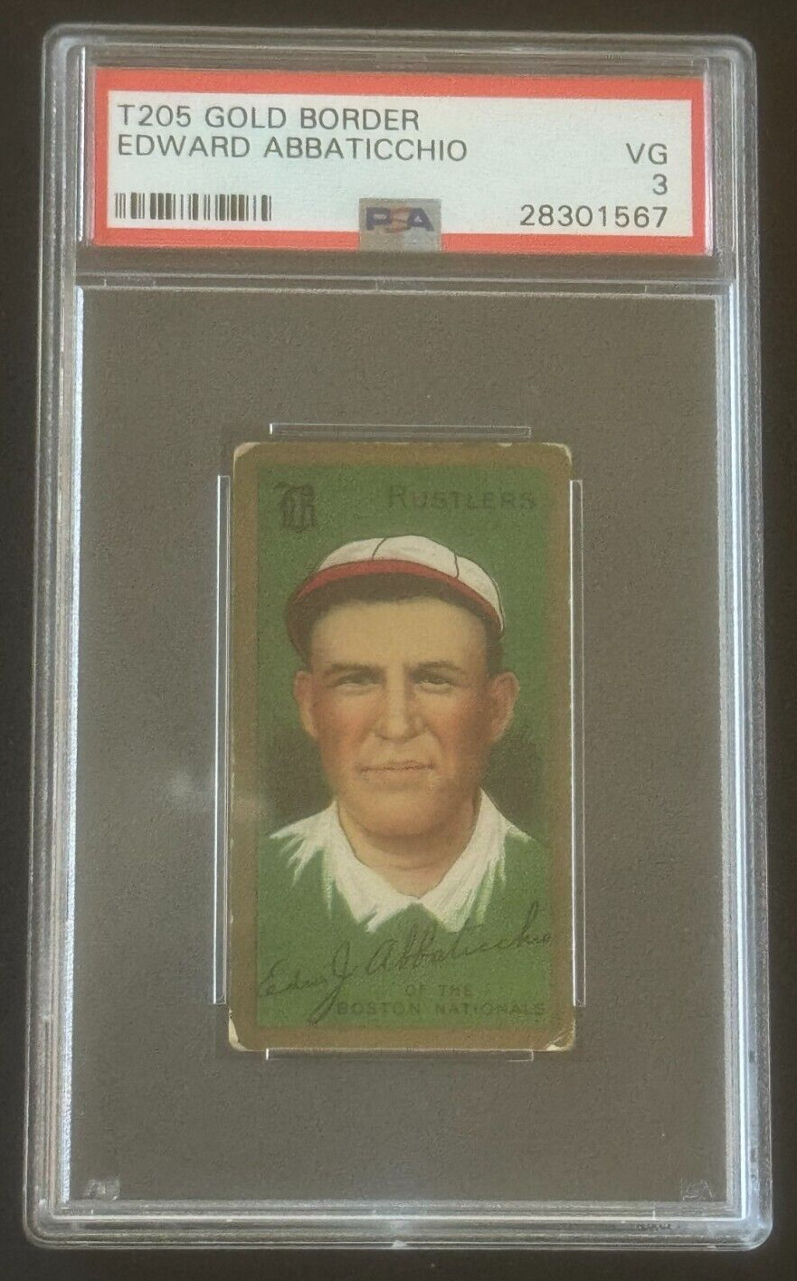 Edward Abbaticchio Baseball Cards 1911 T205 Gold Border trading card — raw and PSA graded price guide