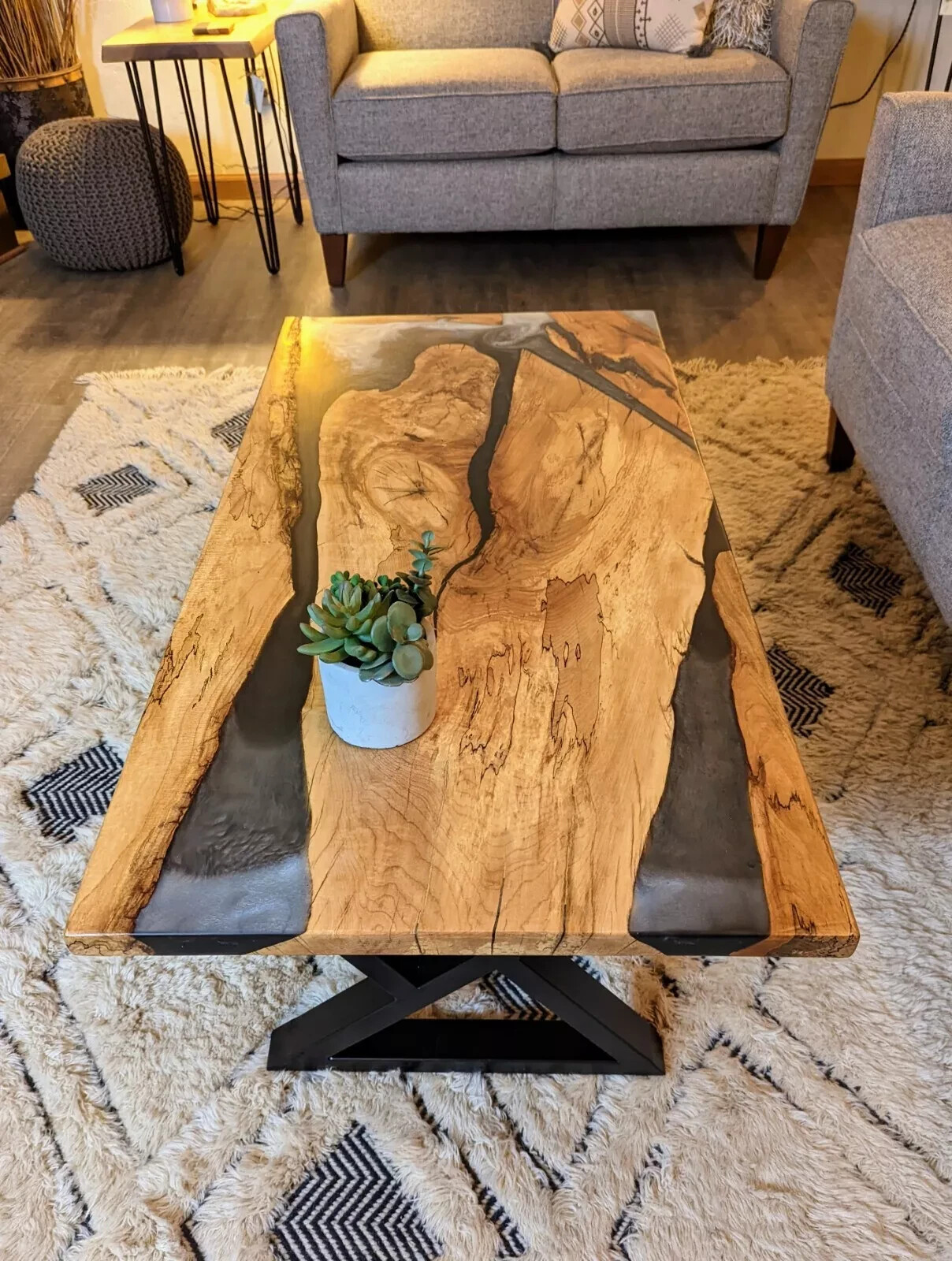 Luxury Wooden Resin Center Table Top, Epoxy River Dining Table Top home decor