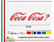 2X Aufkleber Vasco Rossi Logo Symbol Blasen Coca Cosa Für Auto Moto Fahrrad Helm