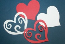 10 SWEET TREAT HEARTS cardstock paper die cut embellishments