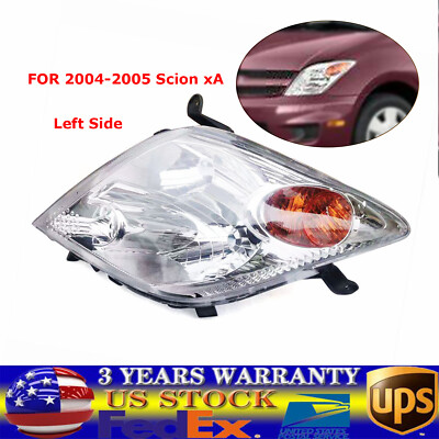 Left Driver Side LH Headlight Halogen Head Lamp Assembly for Scion xA 2004 2005