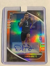 2020 Panini Absolute Signatures Orange Spectrum /50 Damon Arnette Rookie Auto RC