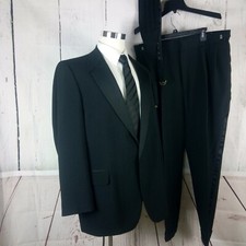 Palm Beach Formal Wear 46L 1 Button Black Tuxedo 2pc Suit