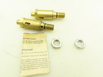 ARO 29969-2 Air Filter Auto Drain Brass Valve 3/8'' NPT  Lot of 2