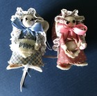 Two Handmade stuffed Mouse animal Ornaments/ Figurines — photo 2