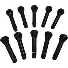 Black Rubber Tire Valve Stems 10 Standard 2 Inch Length Tubeless 0.453 Dia Tr418