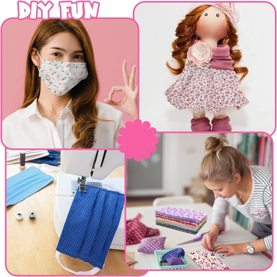 70pcs 10x10" Cotton Fabric Squares for Quilting Sewing DIY Patchwork Crafts - Image 4 of 4