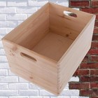 Large Wood Storage Box With Handles 30x20x14cm | Unvarnished Unpainted DIY