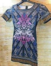 JEALOUS TOMATO  Mini Dress Women's S Graphic Print Stretch Bodycon Sheath 💗MINT