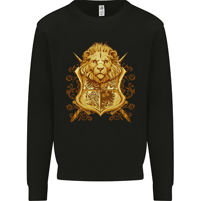 Ein heraldisches Löwenschild Wappen Kinder Sweatshirt Pullover