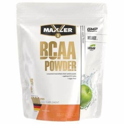 Maxler BCAA 2:1:1 grüner Apfel 1kg / 142 serv 08/23 + vegane Samples