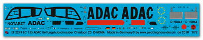 Peddinghaus-Decals 1/72 2249 Ec 135 ADAC Hélicoptère de Sauvetage Christoph 20