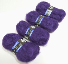 🧶SIRDAR Deluxe Mohair/Acrylic/Nylon Yarns Purple Color LOT of 4 England Vintage