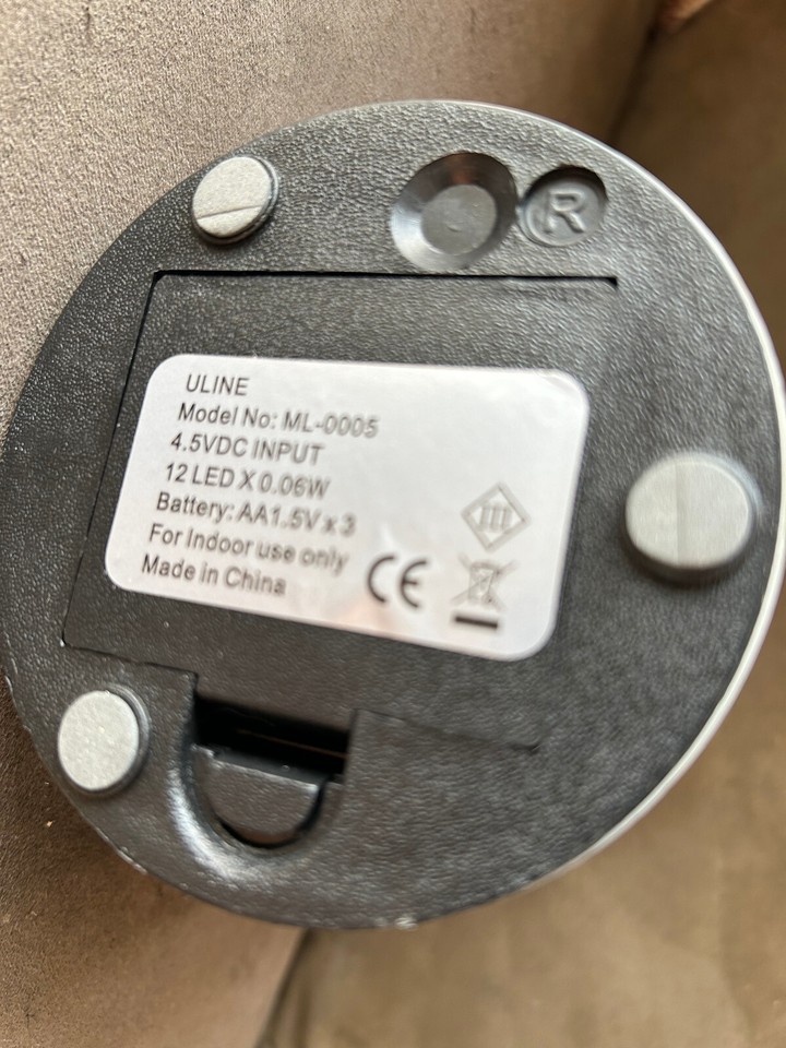 2 Uline Wireless Desk TouchTop 12 LED Lamp Light Lantern Silver/Black