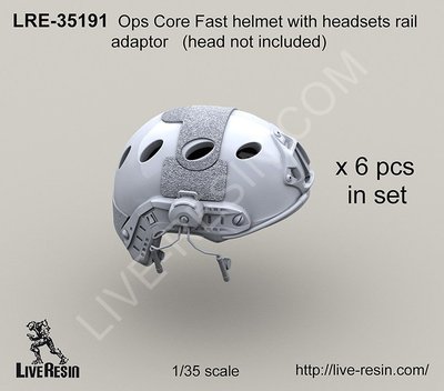 Live Resin 35191 1/35 Ops Core Fast Helmet with Headsets Rail Adaptor