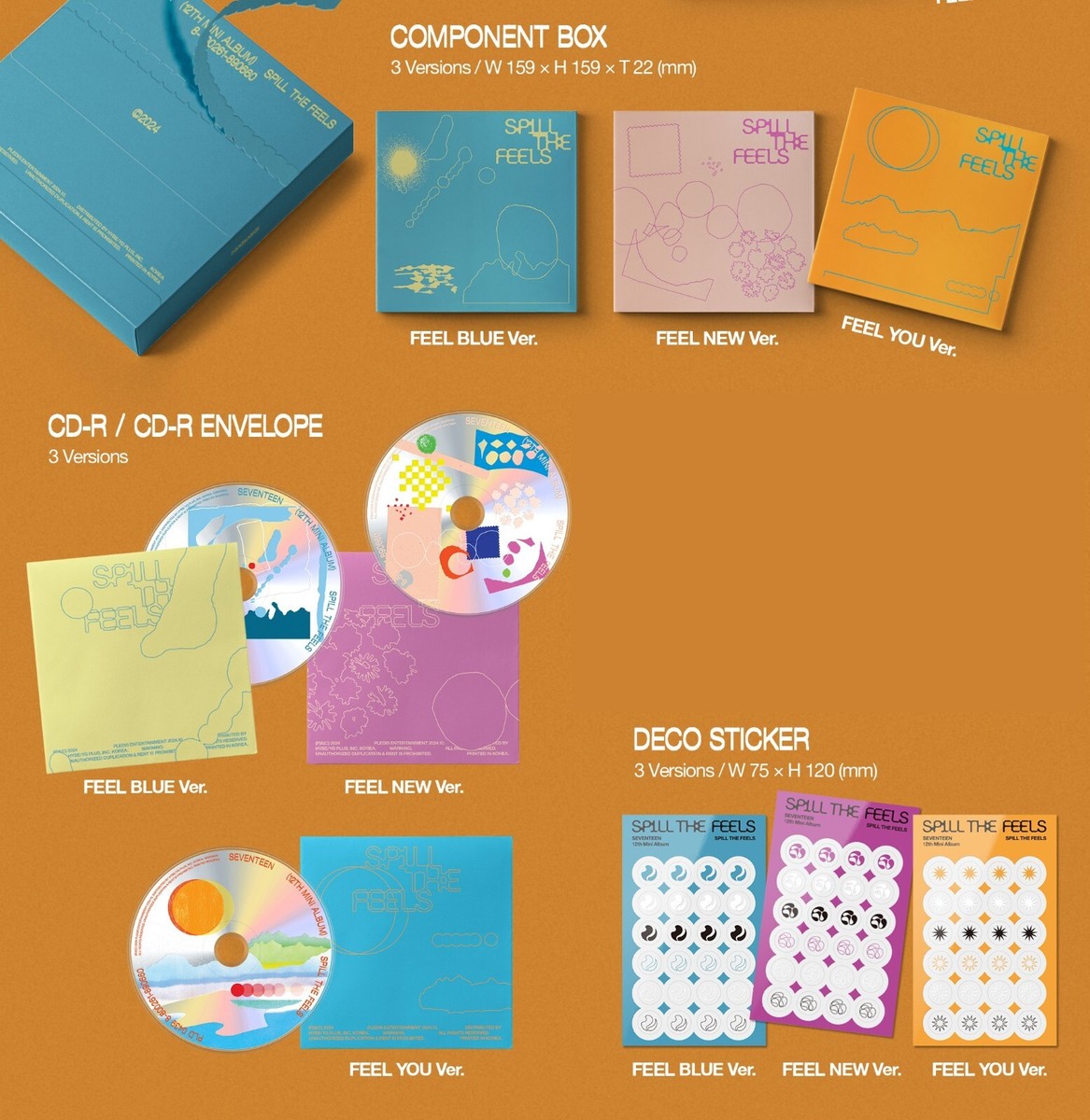 SEVENTEEN 12th Mini Album SPILL THE FEELS FEEL YOU Ver. CD+Book+