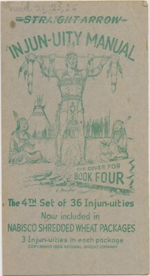 1952 Nabisco National Biscuit Co. Straight Arrow card #1 Cover Card Book 4