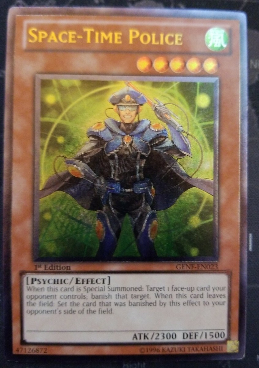 Carta Yu-Gi-Oh! Space-Time Police - GENF-EN023, Ultra Rara, 1ª Edición, Monstruo Psíquico De Viento