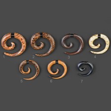 Faux Spirale Oreille Piercing Bois Faux Piercing Boucle D'Oreille Cheater Z436