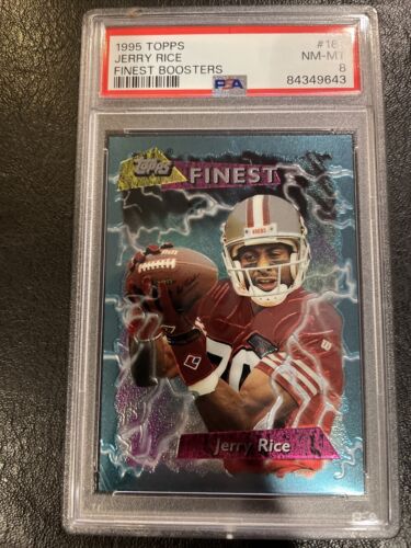1995 Topps Finest Boosters SP JERRY RICE #185 PSA 8 NM-MY HOF 3x-SB Champ 49ers - Picture 1 of 7