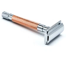 Parker 56R Rose Gold & Chrome 3 Piece Safety Razor & 5 Double Edge Razor Blades 
