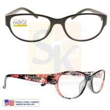 EVE BIFOCAL READING GLASSES REWARDS 4 U QUALITY 125 300 Floral Black Hibiscus