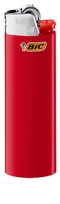 BIC Maxi J26 Rot Original Reibrad Feuerzeug mit Kindersicherung x5