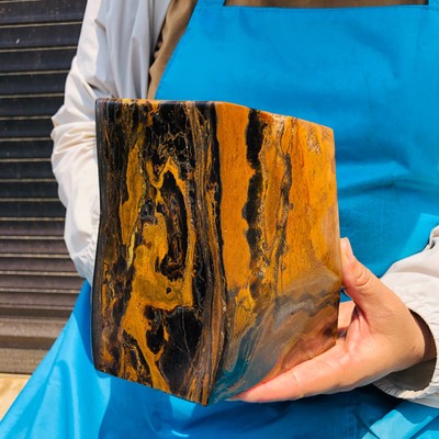 3830g Natural Tiger's Eye Crystal Slice Quartz Mineral Specimen Decoration Energ