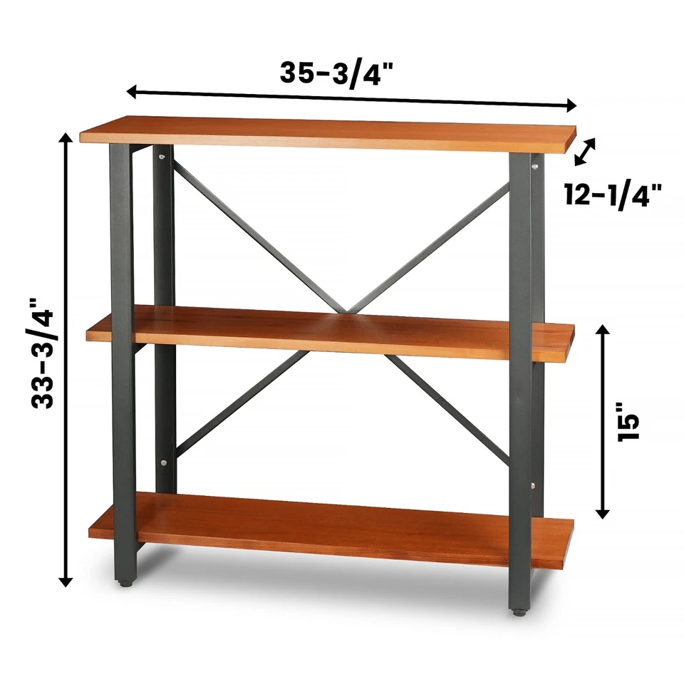 CONSDAN Console Table, Solid Wood Top with Metal Frame(Single)-Unsealed, Unused - Image 3 of 4