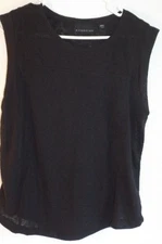 Attention XL black  sleeveless poly top unlined sheer Casual