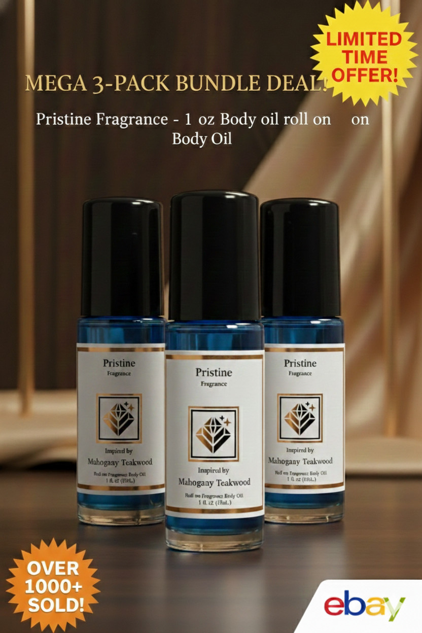 3 Pack Roll On Body Oil Perfume – 1oz Each – Long Lasting Fragrance Oil