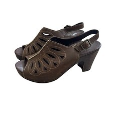 Dansko Sandals Women's Size 41 11 Rowena Brown Leather Studded Clogs Heels