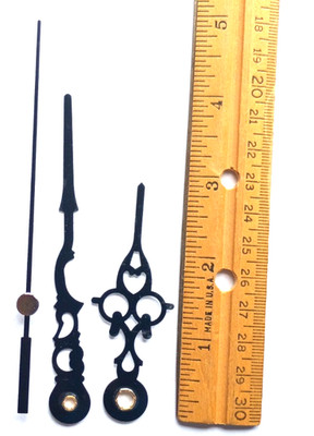 Clock Hands Black King Louis Hour Minute Second clock parts Hour=3'' Minute=4.5''