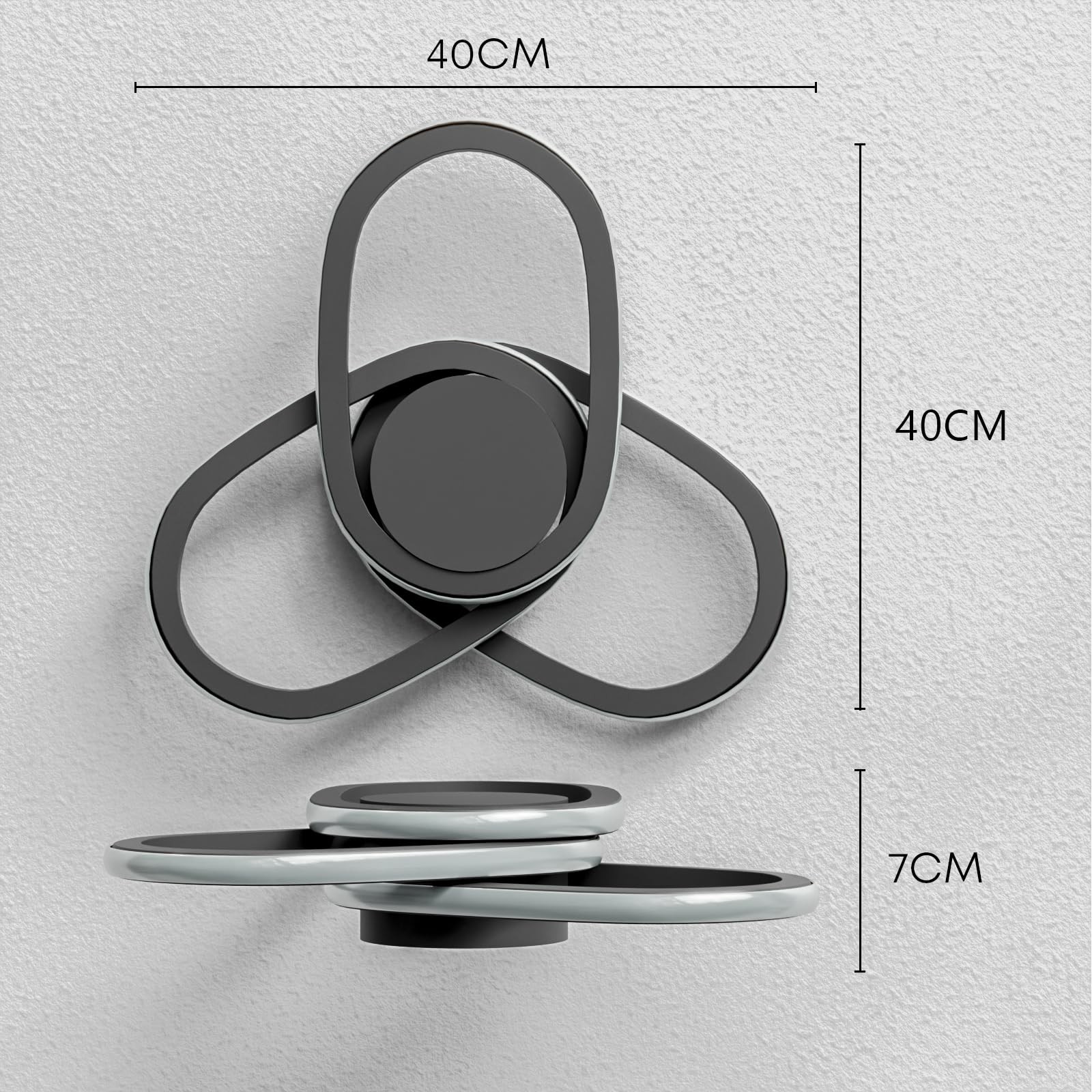 Plafoniera LED Moderna 40cm Quadrifoglio: Lampada Soffitto Design 42W - 2