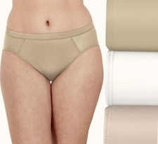 BALI 3 pk One Smooth U Second Skin Micro White Nude Sand Hi Cut Panty Women S 5