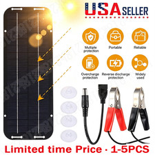 30W Solar Panel 12V Trickle Charger Battery Charger Kit Maintainer Boat Car RV