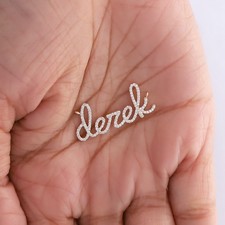 3/8 Ct Derek Name Pendant 14K Yellow Gold Round Cut Lab-Grown Diamond