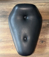 VTG Custom Black Leather Solo Seat for  Harley Davidson Soft Tail, Milsco 28508