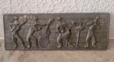 Ancien Bas-Relief en Plomb "Quartet de Jazz" - Style Brutaliste Vintage 60/70
