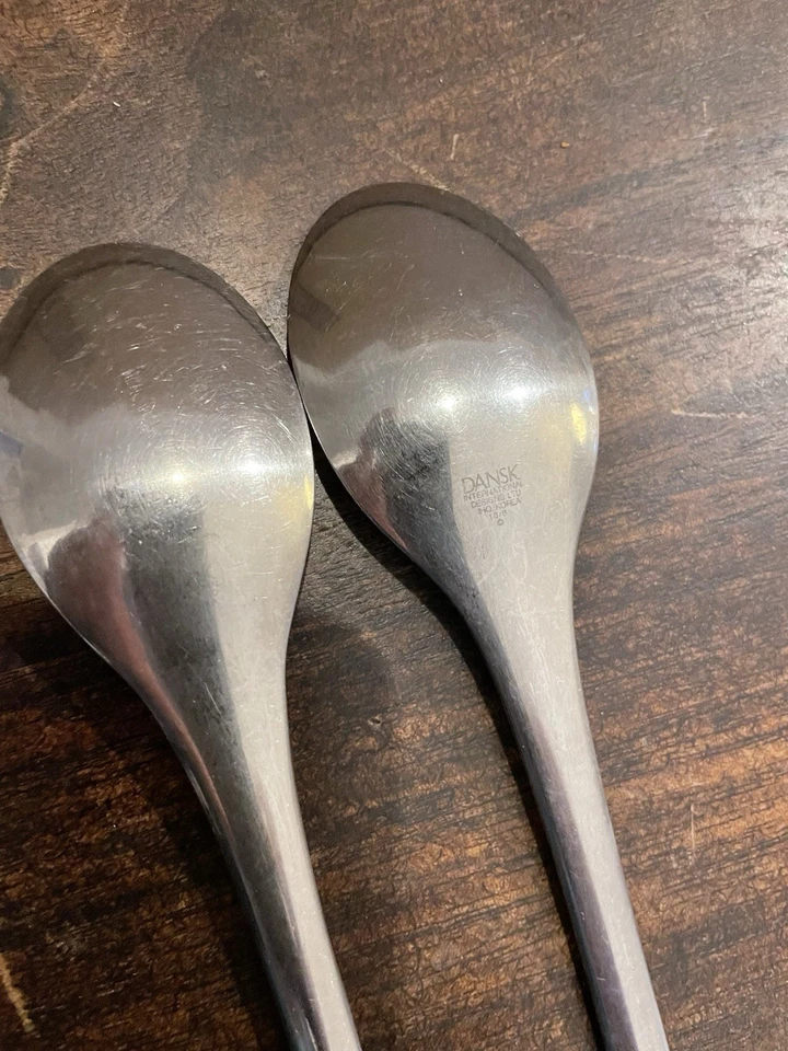 Cuchara de postre moderna de mediados de siglo de acero inoxidable Jens Quistgaard Dansk Foto 2 de 3