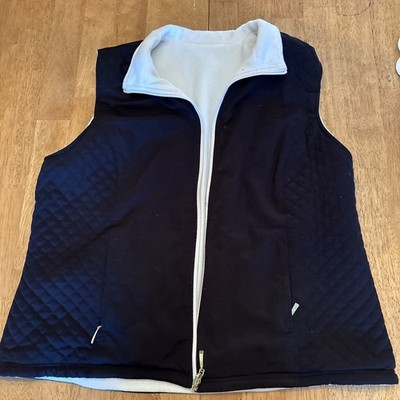 Karen Scott Sport Reversible Vest Black/White Size XL  Quilted Lined Sailing