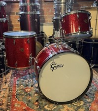 Gretsch 60’s Round Badge ‘Name Band’ Drum Kit, Red Sparkle - 22/13/16”