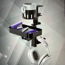 Rotatable Headphone Holder with Cord Organizer - 3 in 1 Desk Clamp Pencil Holder