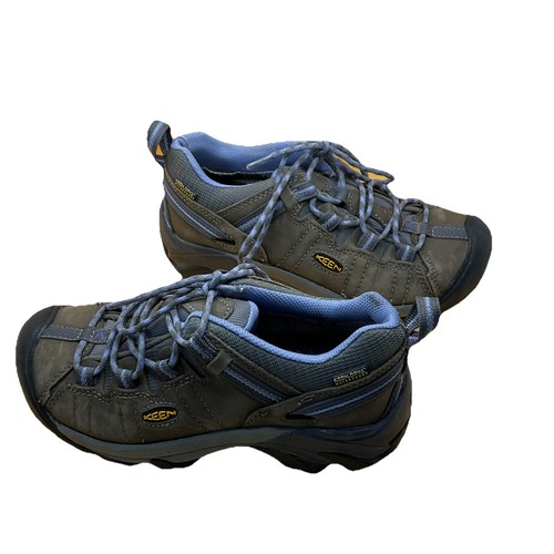 KEEN Women's Hiking Shoes Gray Blue Waterproof KEEN.DRY US 7.5 Wide