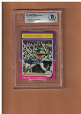 REGGIE JACKSON AUTOGRAPHED 1975 TOPPS MINI BASEBALL CARD SIGNED OAKLAND BECKETT