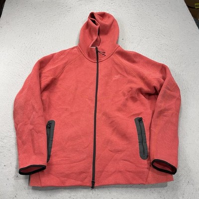 Nike Tech Hoodie Mens XL Red Pink Sportswear Windrunner Full Zip Sweatshirt NSW