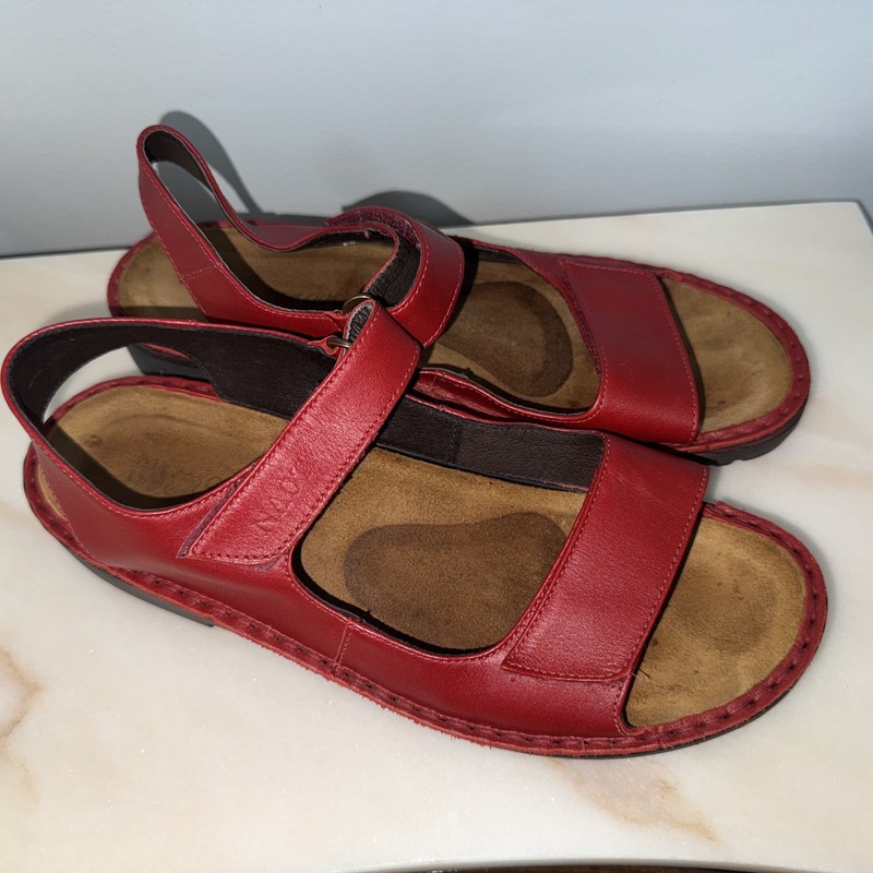 NAOT Enid Berry Leather Strap Sandals Walking Shoes European Shoes Eu 41 US 10 M